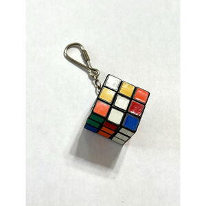 Vintage Original Mini Rubic's Cube Keychain Key Chain Ring Working